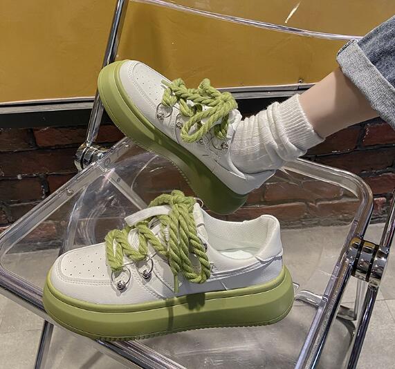 厚底 スニーカー ロープ 韓国 ストリート 原宿系 オルチャン ダンス K-POP 靴 衣装 レディース HIPHOP Y2K 