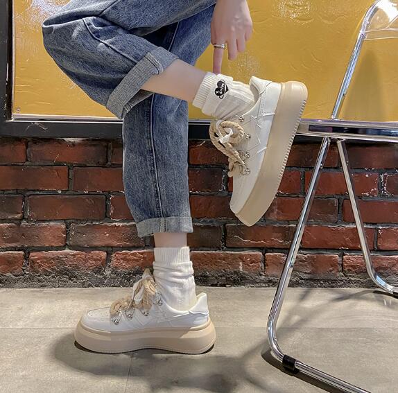 厚底 スニーカー ロープ 韓国 ストリート 原宿系 オルチャン ダンス K-POP 靴 衣装 レディース HIPHOP Y2K 