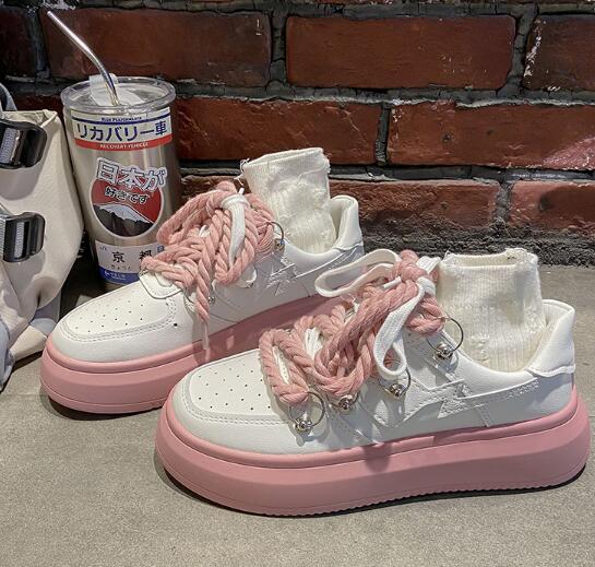 厚底 スニーカー ロープ 韓国 ストリート 原宿系 オルチャン ダンス K-POP 靴 衣装 レディース HIPHOP Y2K 