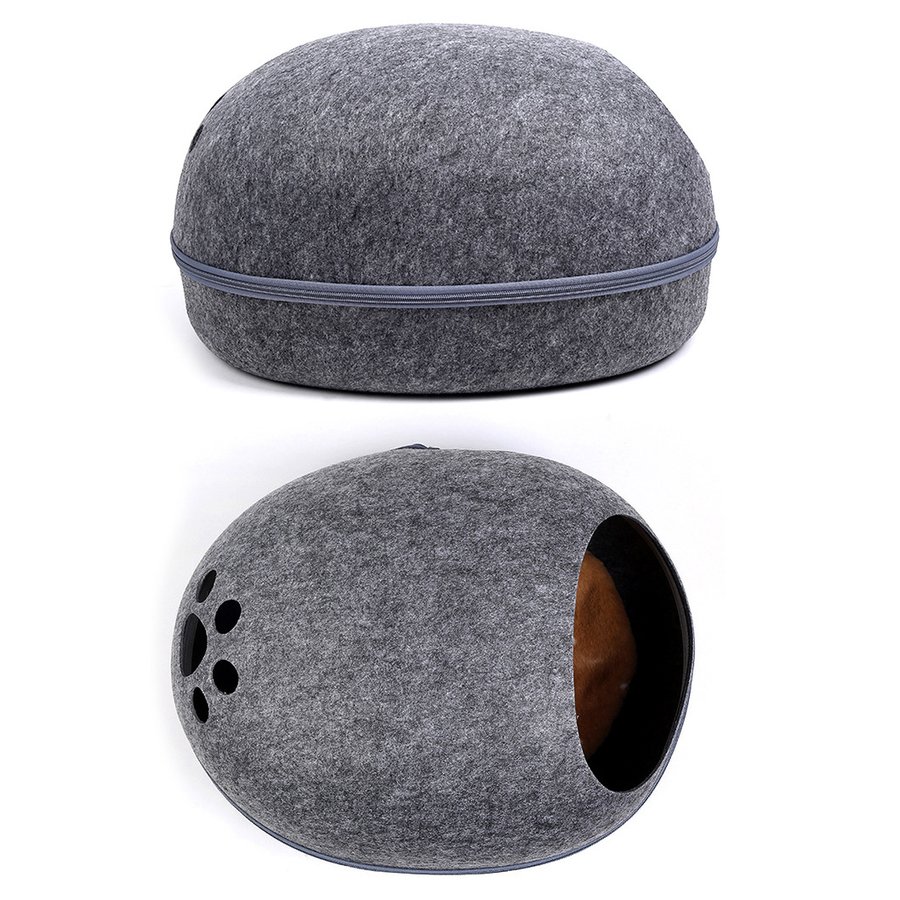 キャットハウス フエルト ペットベッド ペットベット ペットハウス 冬 まゆ型 卵型 猫 犬 可愛い ネコ ねこ 猫用ベッド ペット用ベッド ペット用 ドーム型 