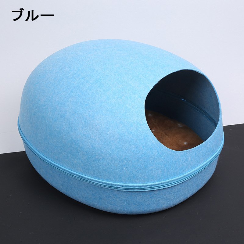 キャットハウス フエルト ペットベッド ペットベット ペットハウス 冬 まゆ型 卵型 猫 犬 可愛い ネコ ねこ 猫用ベッド ペット用ベッド ペット用 ドーム型 