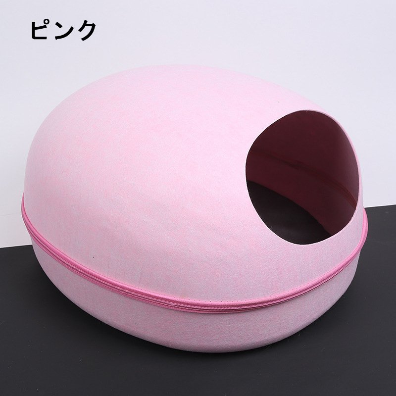 キャットハウス フエルト ペットベッド ペットベット ペットハウス 冬 まゆ型 卵型 猫 犬 可愛い ネコ ねこ 猫用ベッド ペット用ベッド ペット用 ドーム型 