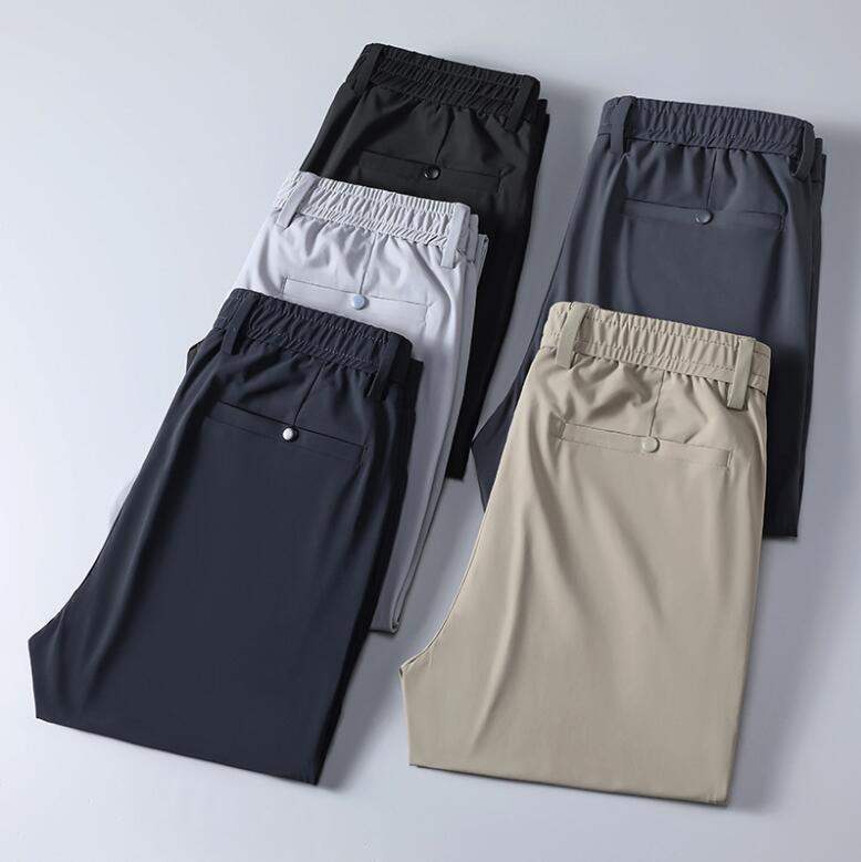 ２９?４０インチ スーツパンツ メンズロック丈パンツ ビジネスパンツ 夏の薄手垂感高弾性ストレートパンツ速乾長ズボンメンズカジュアルパンツ ボ  