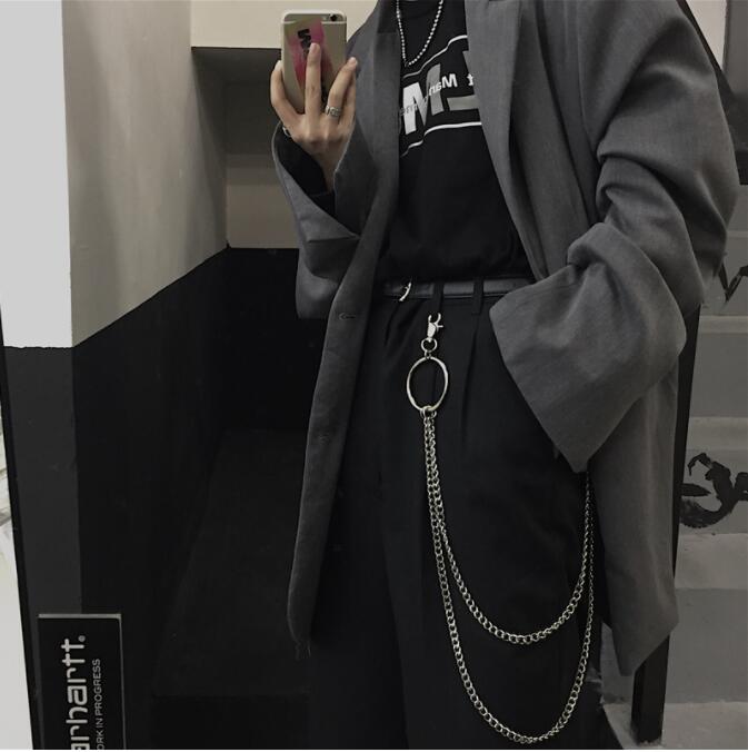 2連 ウォレットチェーン ベルトチェーン 韓国 ストリート HIPHOP K-POP パンク 原宿系 6ACC-200 ダンス 衣装 レディース 