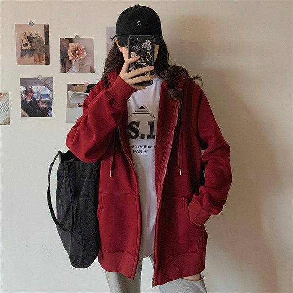 ジップレディース トップス 前開き ジップアップ 長袖 無地 フード付き ゆったり カジュアル アウター 体型カバー 羽織り 