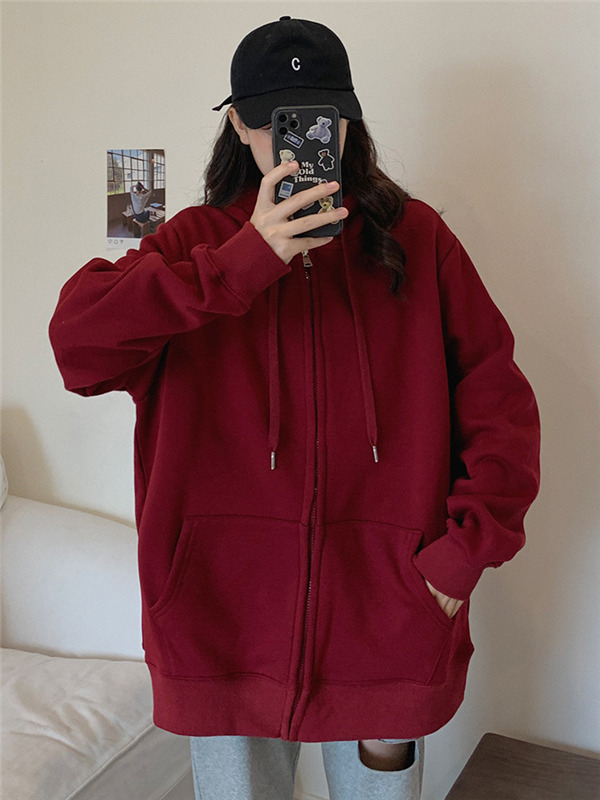 ジップレディース トップス 前開き ジップアップ 長袖 無地 フード付き ゆったり カジュアル アウター 体型カバー 羽織り 