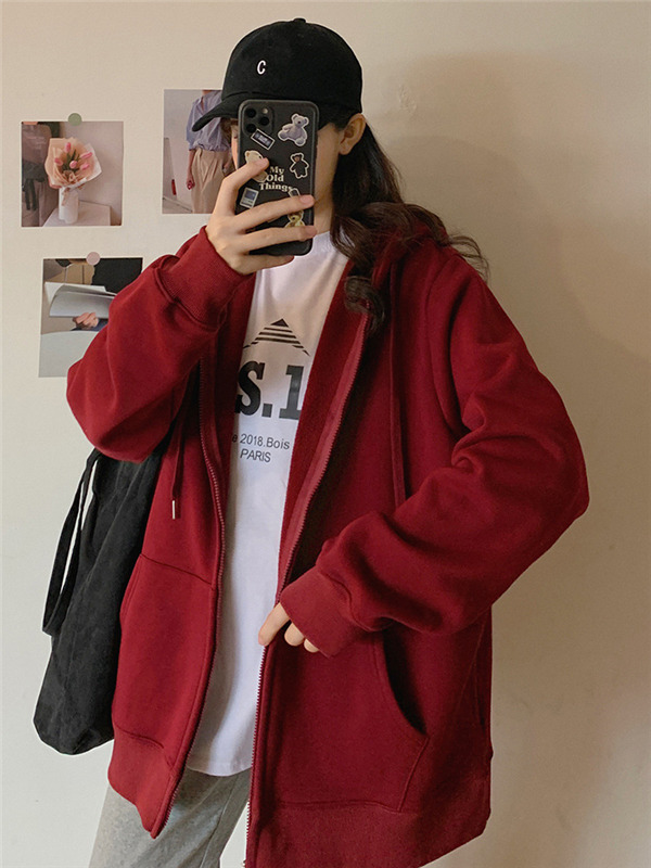 ジップレディース トップス 前開き ジップアップ 長袖 無地 フード付き ゆったり カジュアル アウター 体型カバー 羽織り 