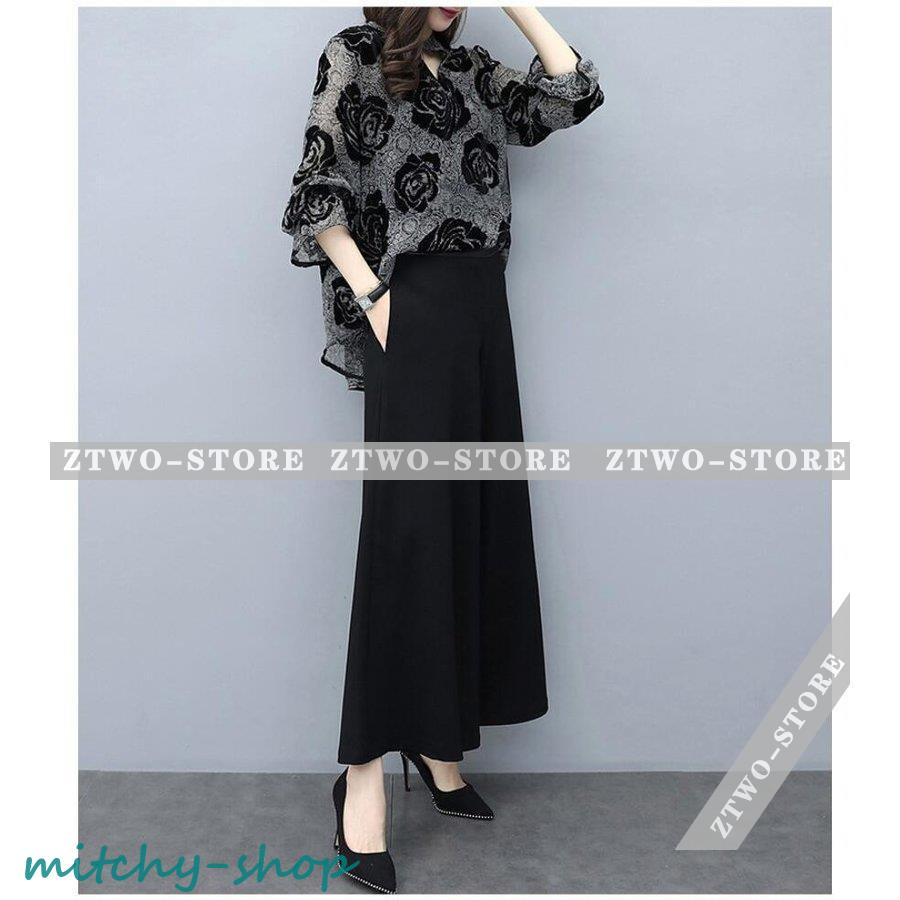 セットアップ レディース ワイドパンツ 着痩せ パンツドレス 結婚式 入学式 ガウチョパンツ パーティードレス 大きいサイズ 上品 おしゃれ 卒業式 通勤 春秋夏 