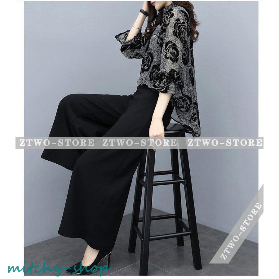 セットアップ レディース ワイドパンツ 着痩せ パンツドレス 結婚式 入学式 ガウチョパンツ パーティードレス 大きいサイズ 上品 おしゃれ 卒業式 通勤 春秋夏 