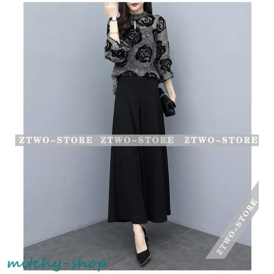 セットアップ レディース ワイドパンツ 着痩せ パンツドレス 結婚式 入学式 ガウチョパンツ パーティードレス 大きいサイズ 上品 おしゃれ 卒業式 通勤 春秋夏 