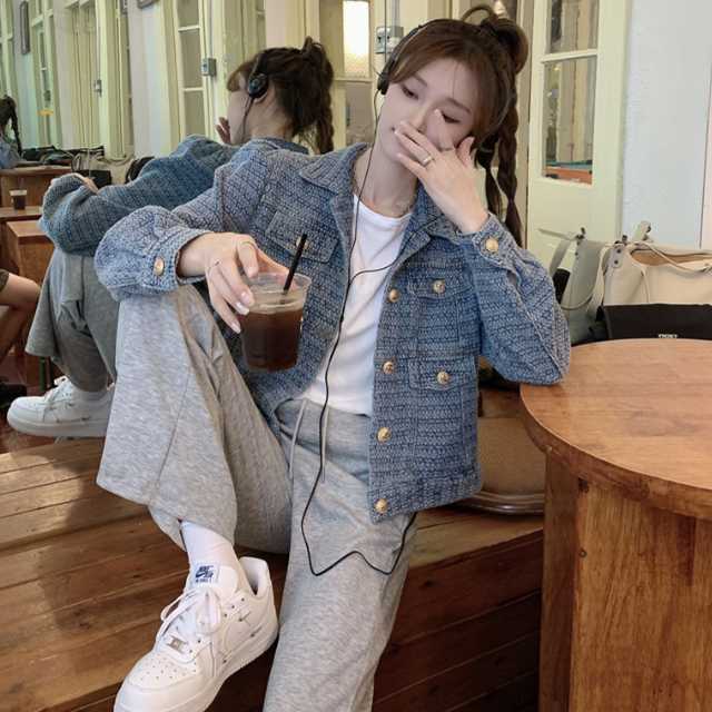 アウター デニム ジャケット デニムジャケット ジャカードデニム レディース キレセク 長袖 ミディアムジャケット ライトアウター 羽織 襟付き 