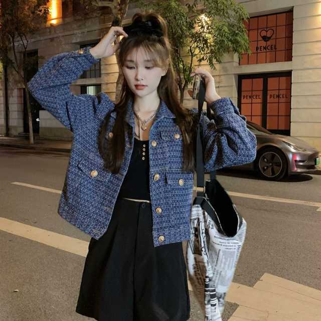 アウター デニム ジャケット デニムジャケット ジャカードデニム レディース キレセク 長袖 ミディアムジャケット ライトアウター 羽織 襟付き 