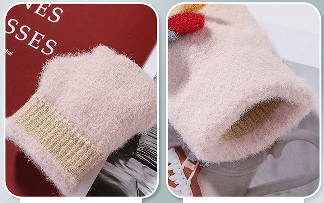 手袋 ニット 秋冬 保温 防寒 小学生 児童 自転車 通園 子供用 キッズ リボン 男女兼用 男の子 お出かけ 通学 女の子 