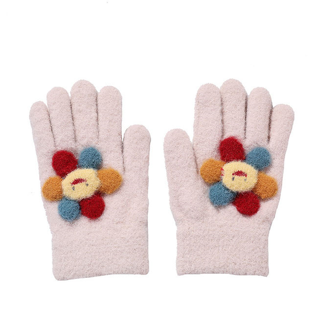 手袋 ニット 秋冬 保温 防寒 小学生 児童 自転車 通園 子供用 キッズ リボン 男女兼用 男の子 お出かけ 通学 女の子 