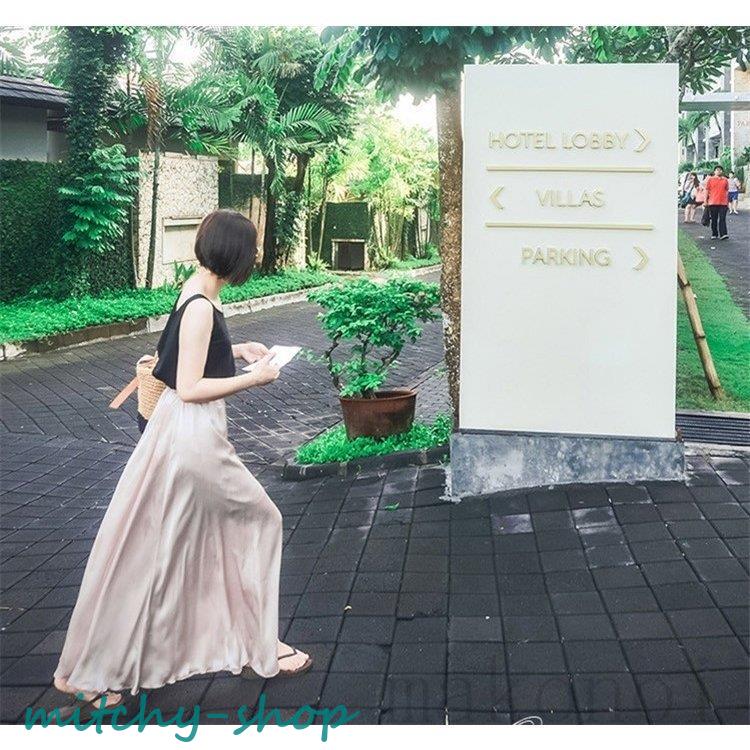 ワイドパンツ レディース ガウチョパンツ 体型カバー サテン風 大きいサイズ ボトムズ ゆったり 無地 夏 着痩せ ロング丈 マキシ丈 美脚 カジュアル おしゃれ 