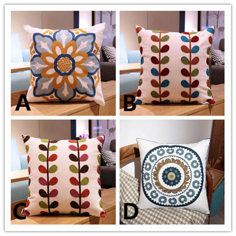お取り寄せ商品 ソファー 背もたれ クッションカバー 45CM×45CM 枕カバー まくらカバー 刺 ピローケース 抱き枕カバー クッションカバー ししゅう 花柄 