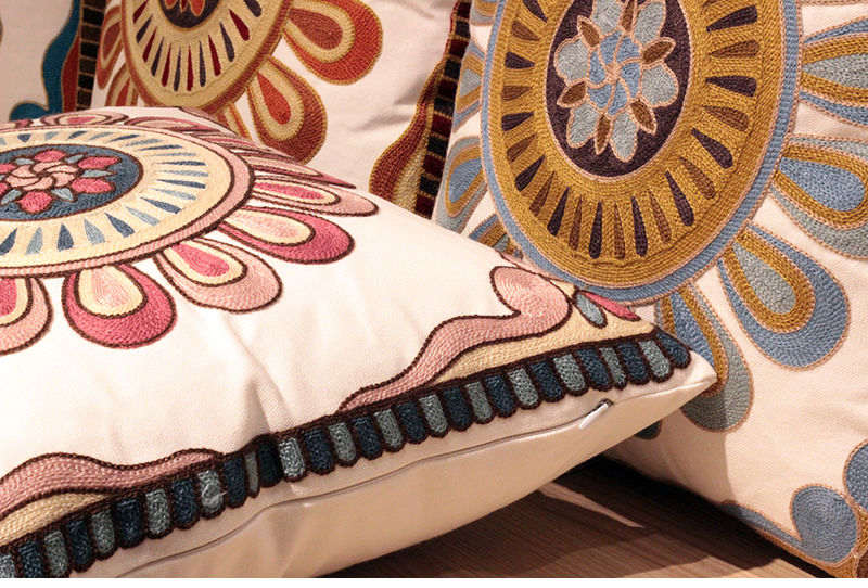 お取り寄せ商品 ソファー 背もたれ クッションカバー 45CM×45CM 枕カバー まくらカバー 刺 ピローケース 抱き枕カバー クッションカバー ししゅう 花柄 