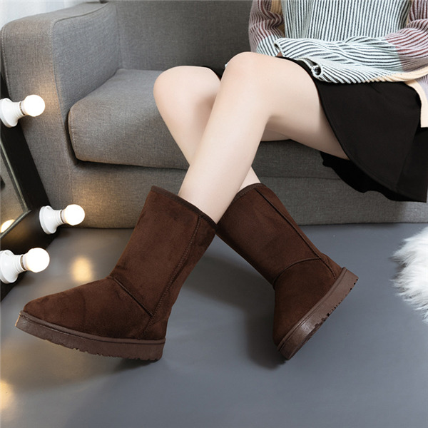 スノーブーツ ムートンブーツ フラット レディース ショート 冬靴 裏起毛 スエード もこもこ ファー 防寒 ファー ブーツ 内ボア 