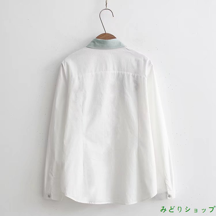 シャツ ブラウス 花柄 刺繍 長袖 ナチュラル レディース 