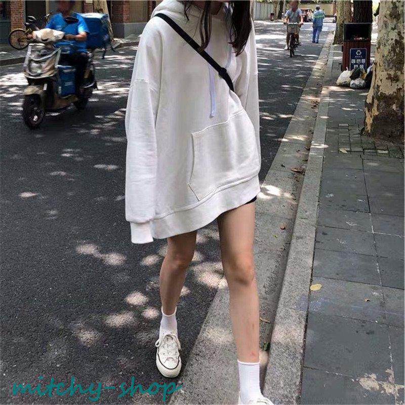 レディース カットソー Tシャツ フード付き ロングT 長袖 春 カジュアル トップス スポーツ 秋 ゆったり プルオーバー スウェット 