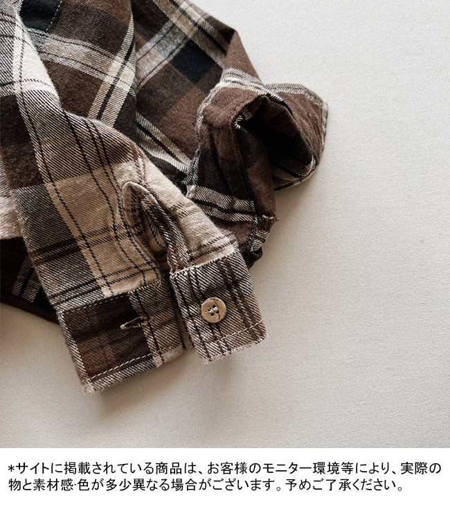 送料無料 長袖シャツ キッズ ライトアウター チェック柄 折り襟 子供服 前開き 春秋 通園 前ボタン 通学 胸ポケット ゆったり シンプル 