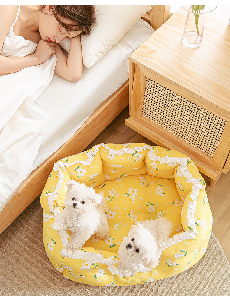 犬猫 ペットベッド 花柄 小型 クッション 犬用 ペットソファ 春夏秋冬 猫ベッド 肌触り抜群 猫用 洗える 四季適用 かわいい 滑り止め 犬ベッド キャットハウス 