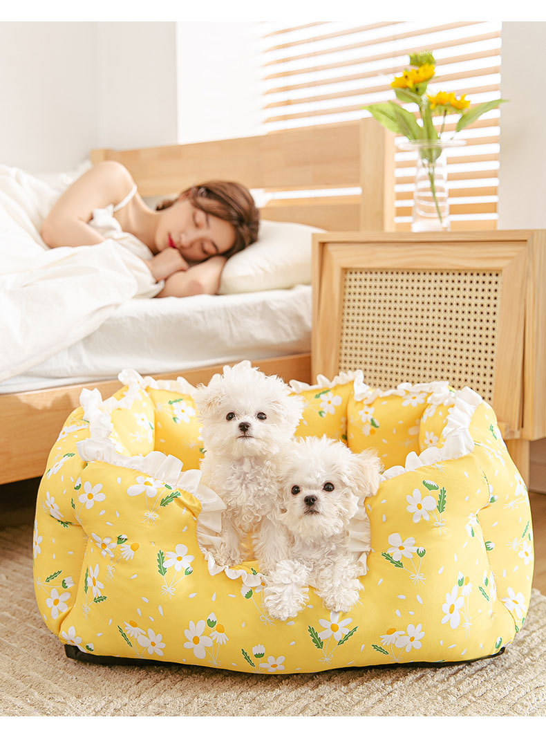 犬猫 ペットベッド 花柄 小型 クッション 犬用 ペットソファ 春夏秋冬 猫ベッド 肌触り抜群 猫用 洗える 四季適用 かわいい 滑り止め 犬ベッド キャットハウス 