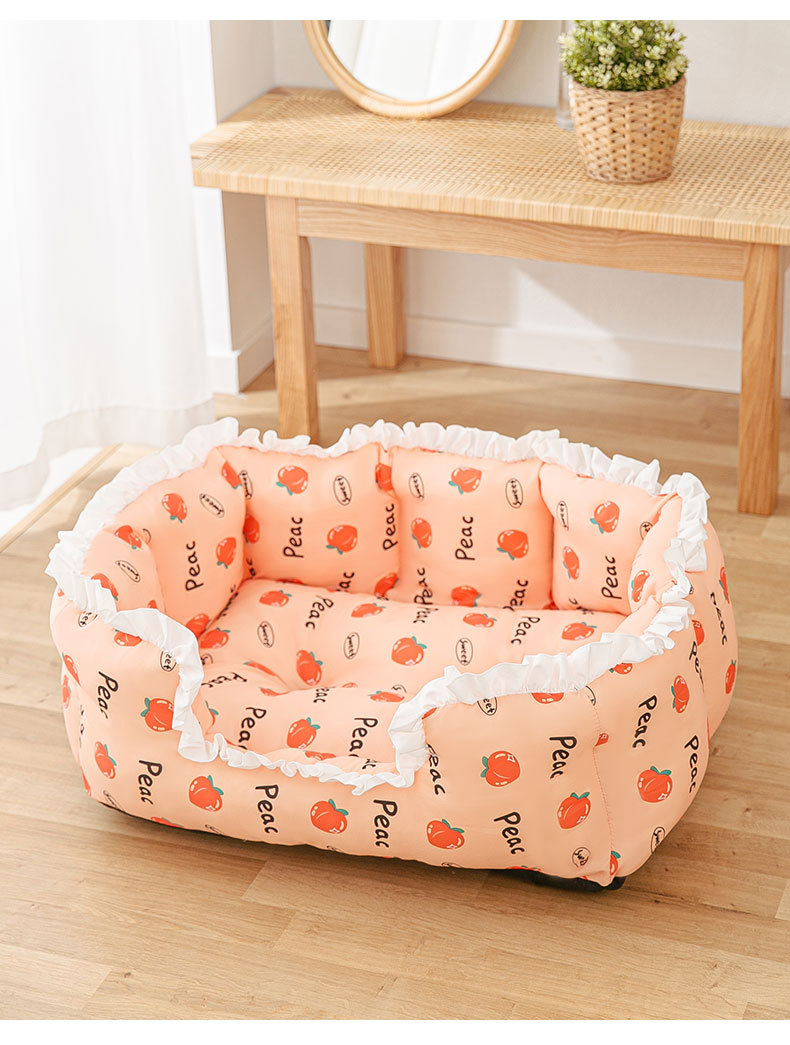 犬猫 ペットベッド 花柄 小型 クッション 犬用 ペットソファ 春夏秋冬 猫ベッド 肌触り抜群 猫用 洗える 四季適用 かわいい 滑り止め 犬ベッド キャットハウス 