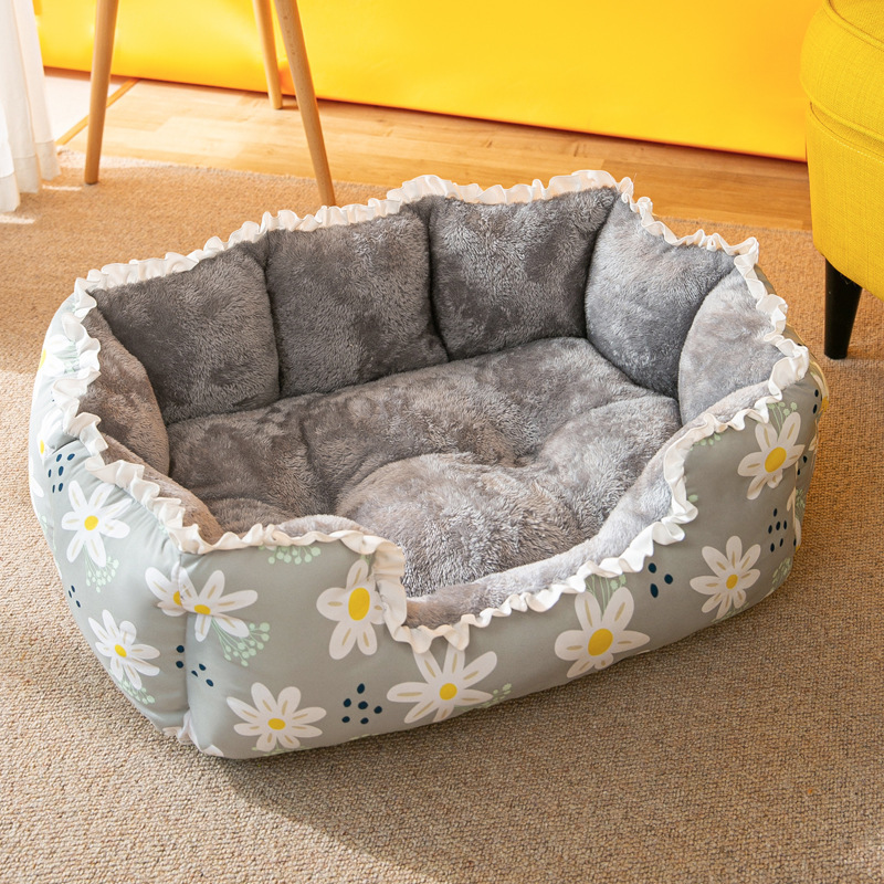 犬猫 ペットベッド 花柄 小型 クッション 犬用 ペットソファ 春夏秋冬 猫ベッド 肌触り抜群 猫用 洗える 四季適用 かわいい 滑り止め 犬ベッド キャットハウス 