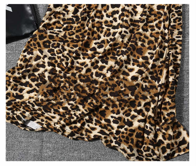 お取り寄せ商品 ワンピース レディース S-4XL 4COLOR 大きいサイズ対応 長袖 花柄 クールネック ヒョウ柄 Aラインワンピース 長袖ワンピース ミディアム丈 
