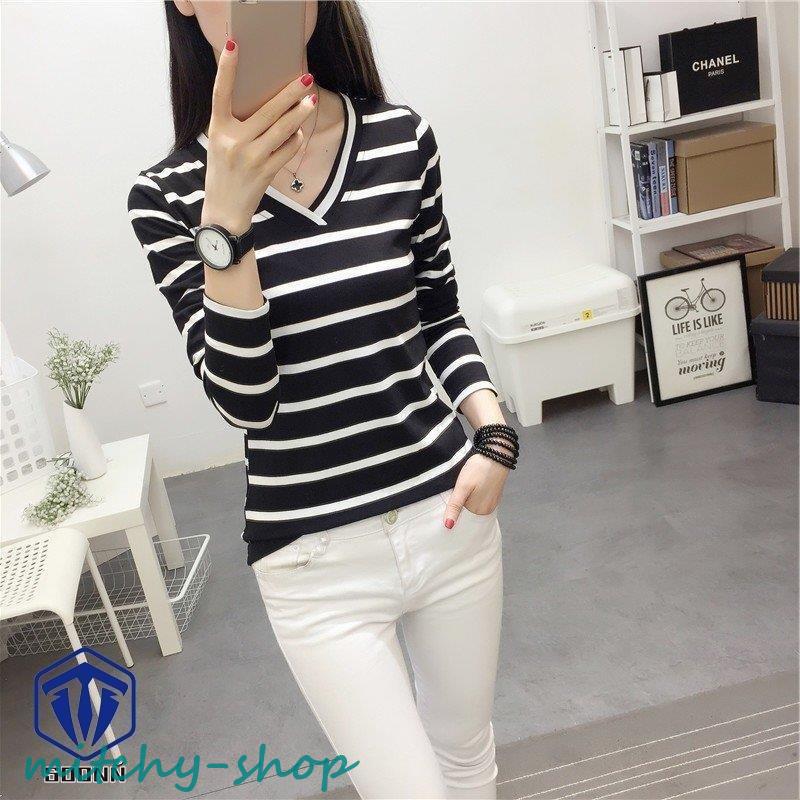 長袖カットソー レディース 婦人服 トップス ロングTシャツ ロンT Vネック ボーダー柄 かわいい カジュアル デイ普段使い おしゃれ 縞模様 