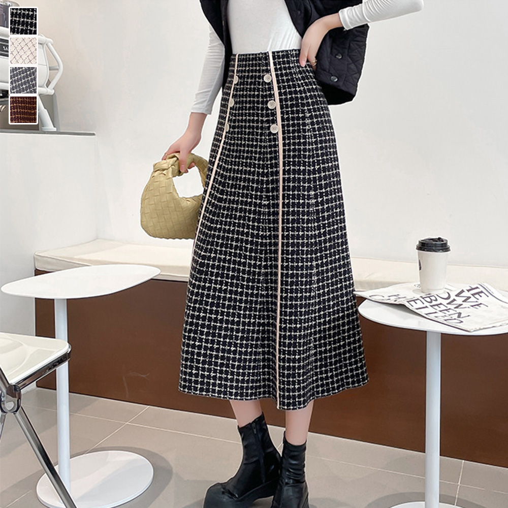 フレアスカートニットスカートハイウエスト  