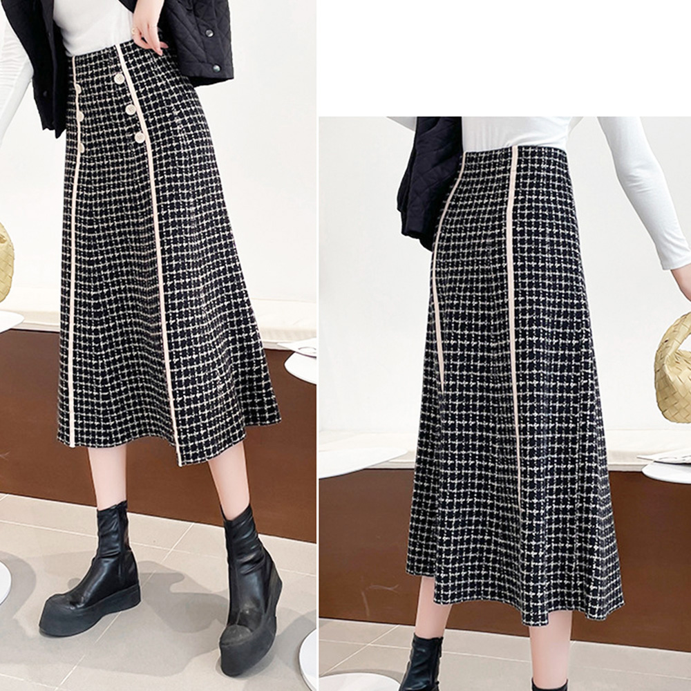 フレアスカートニットスカートハイウエスト  