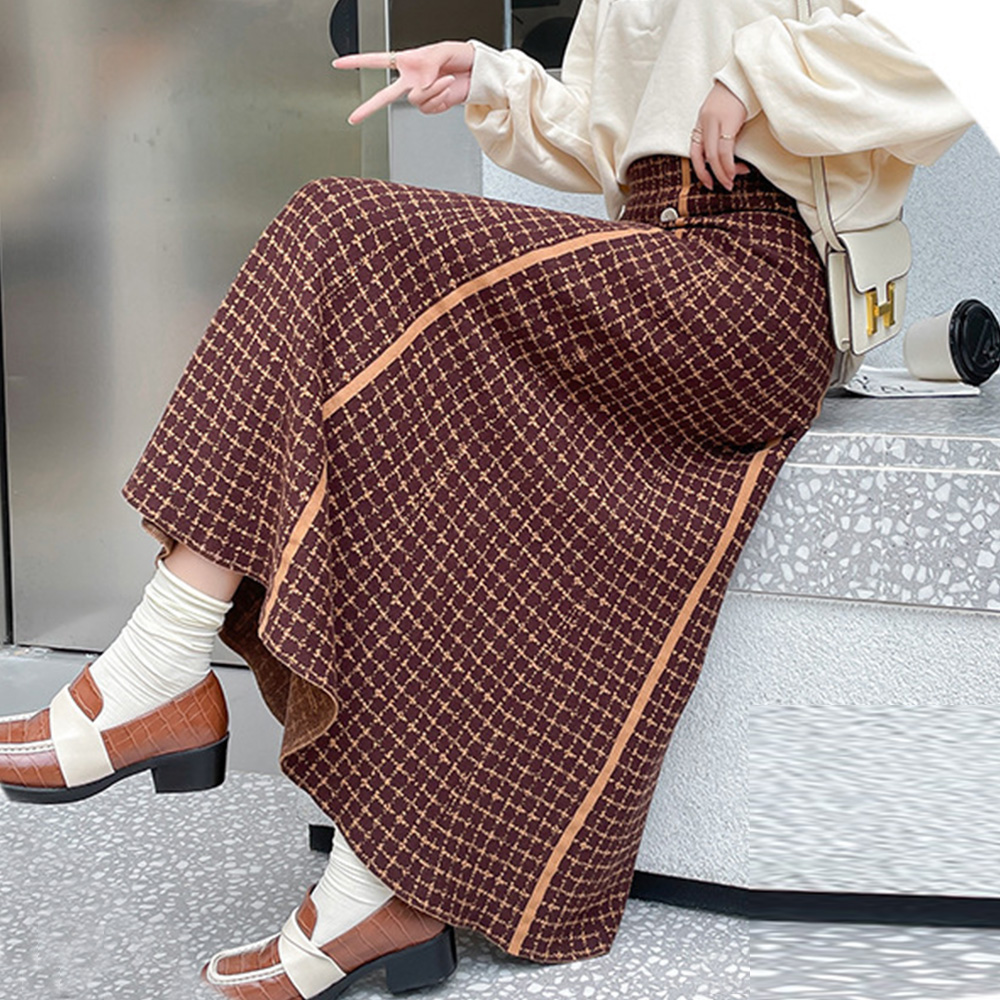 フレアスカートニットスカートハイウエスト  