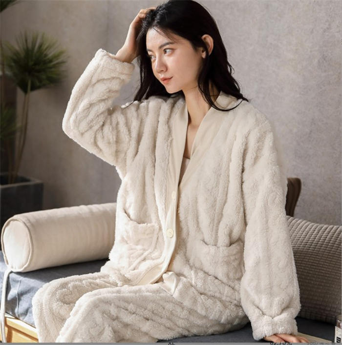 ルームウェア 上下セット 冬 パジャマ レディース 長袖 前開き 上下パジャマ 部屋着 かわいい 秋冬 あったかい パジャマ ルームウェア もこもこ 