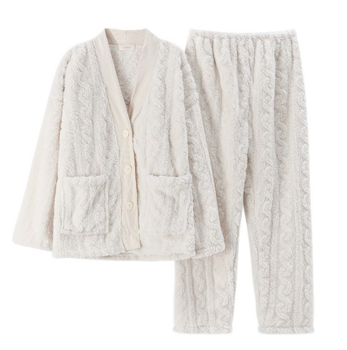ルームウェア 上下セット 冬 パジャマ レディース 長袖 前開き 上下パジャマ 部屋着 かわいい 秋冬 あったかい パジャマ ルームウェア もこもこ 