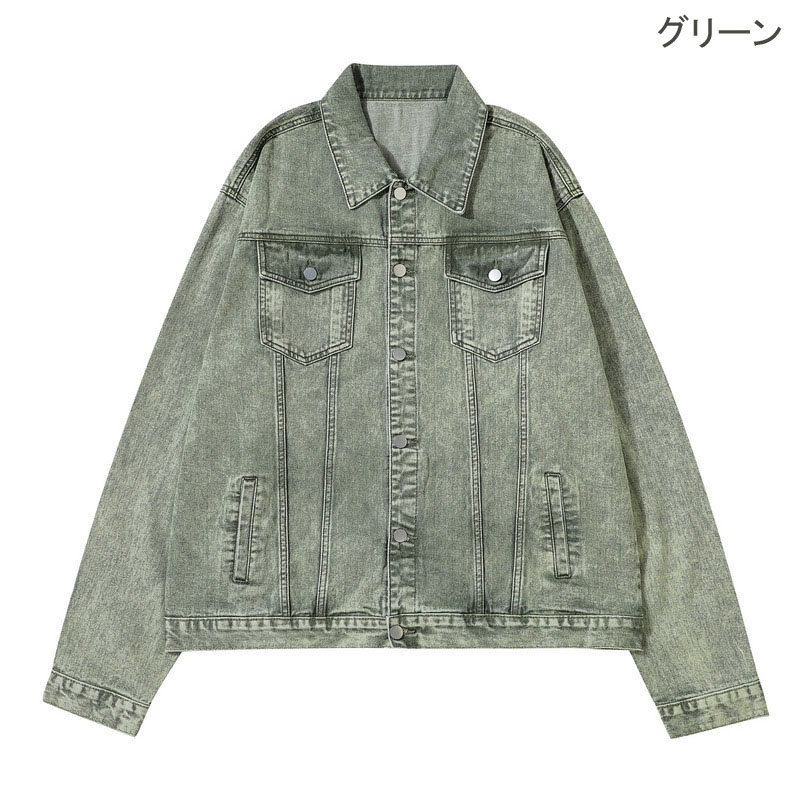 ケミカルウォッシュ デニム ジャケット ジージャン 韓国 ストリート 原宿系 ダンス衣装 HIPHOP レディース Y2K 
