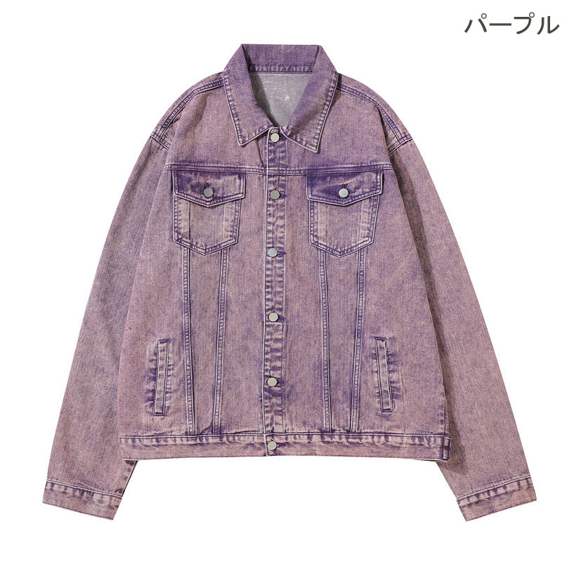 ケミカルウォッシュ デニム ジャケット ジージャン 韓国 ストリート 原宿系 ダンス衣装 HIPHOP レディース Y2K 