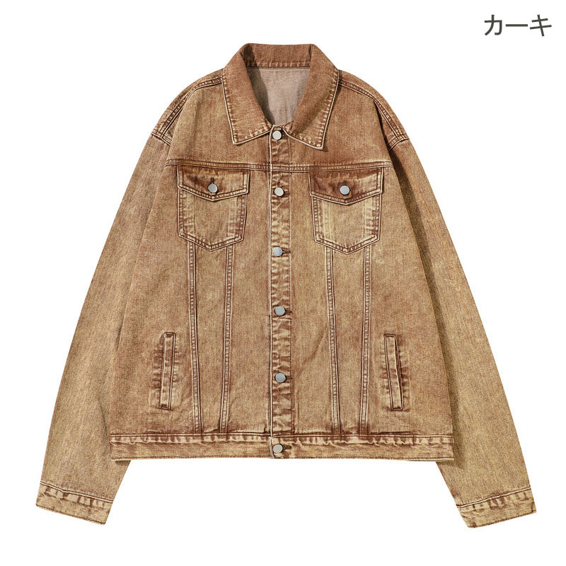 ケミカルウォッシュ デニム ジャケット ジージャン 韓国 ストリート 原宿系 ダンス衣装 HIPHOP レディース Y2K 