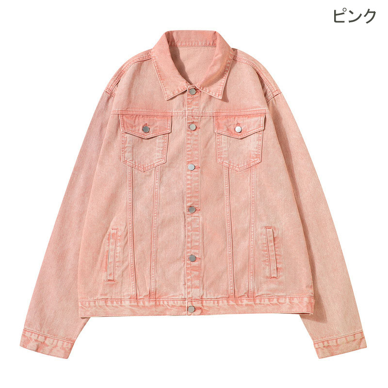 ケミカルウォッシュ デニム ジャケット ジージャン 韓国 ストリート 原宿系 ダンス衣装 HIPHOP レディース Y2K 