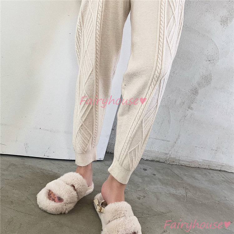 テーパードパンツ レディース 秋冬 九分丈 ニット ワイドズボン 通勤 カジュアル韓国風 ボ大きいサイズ 体型カバー40代50代30代 おしゃれ 