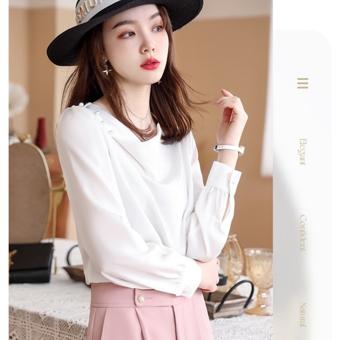 レディース シャツ エレガントオフィスシャツ 2色選び トップス ブラウス 春夏 オシャレ カジュアル風 きれいめ 長袖 着痩 