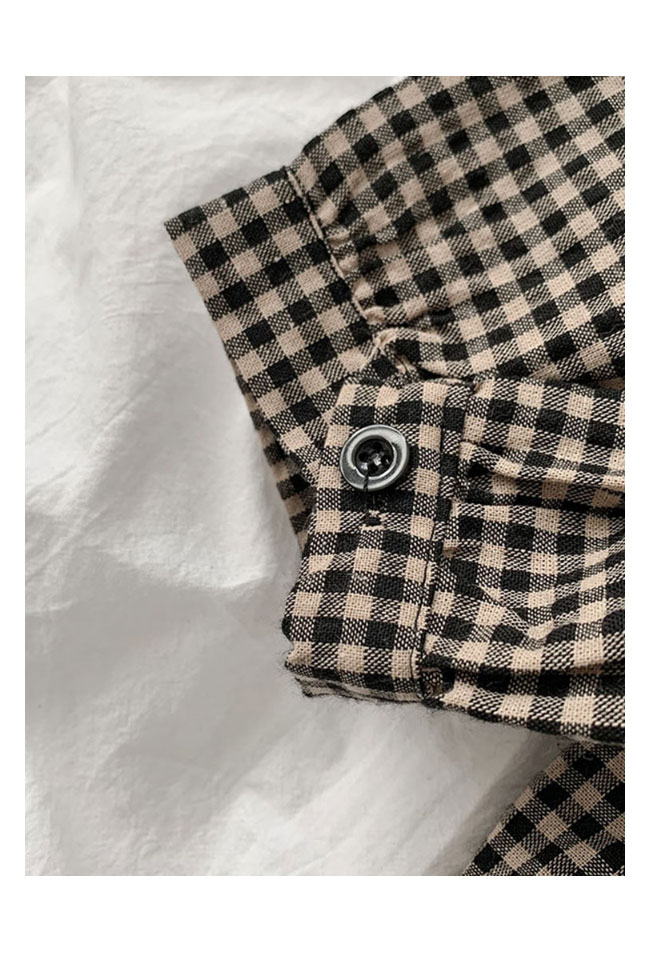 送料無料 ブラウス 長袖 プルーオーバー レディース ギャザーブラウス チェック柄ブラウス 長袖ブラウス レトロ ギンガムチェック 春秋 ゆったり 綿混 