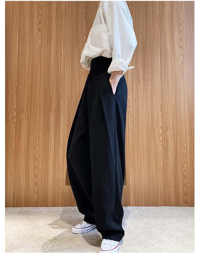 タックワイドパンツ レディース 春 秋 夏 ワイドパンツ イージーパンツ スラックス ハイウエスト 美脚 美シルエット アシンメトタック アンティカ 着痩せ 