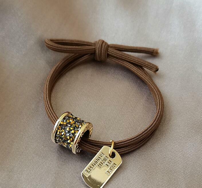 ヘアゴム 2色セットラインストーンリング2連結びヘアゴム 新発売セール  