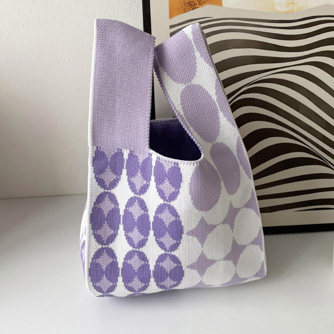 送料無料トートバッグ レディース 手提げバッグ サブバッグ ハンドバッグ 大容量 軽量 水玉 通学 手提げやすい ハード 通勤 可愛い ニット 買物 トート 
