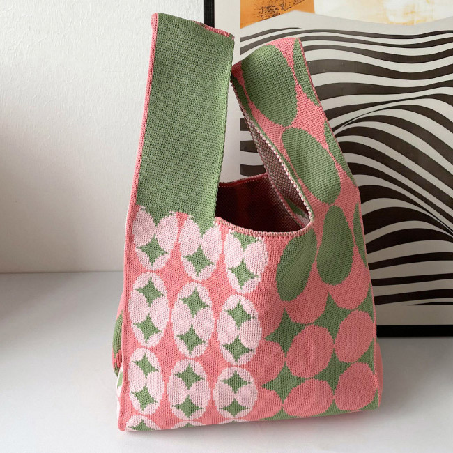 送料無料トートバッグ レディース 手提げバッグ サブバッグ ハンドバッグ 大容量 軽量 水玉 通学 手提げやすい ハード 通勤 可愛い ニット 買物 トート 