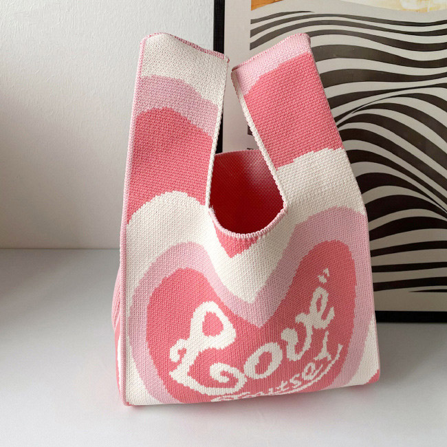 送料無料トートバッグ レディース 手提げバッグ サブバッグ ハンドバッグ 大容量 軽量 水玉 通学 手提げやすい ハード 通勤 可愛い ニット 買物 トート 