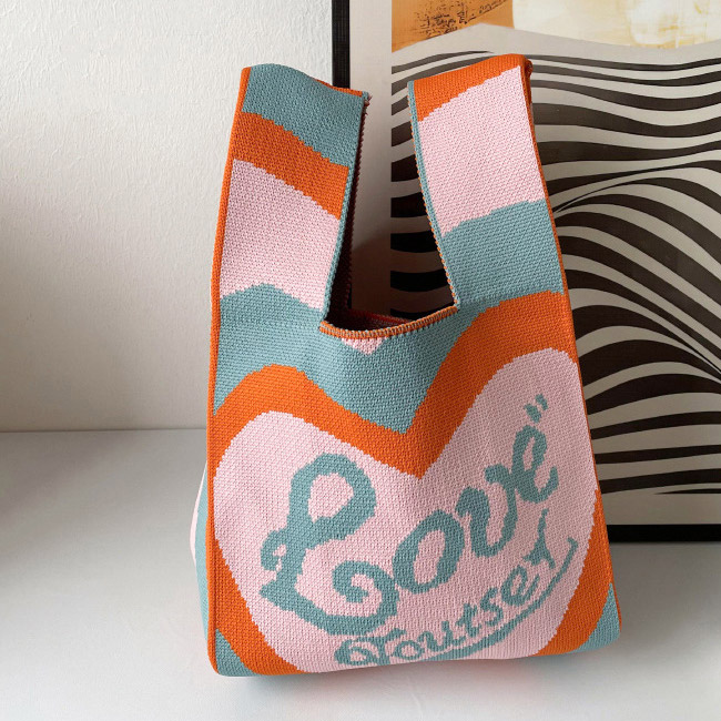 送料無料トートバッグ レディース 手提げバッグ サブバッグ ハンドバッグ 大容量 軽量 水玉 通学 手提げやすい ハード 通勤 可愛い ニット 買物 トート 