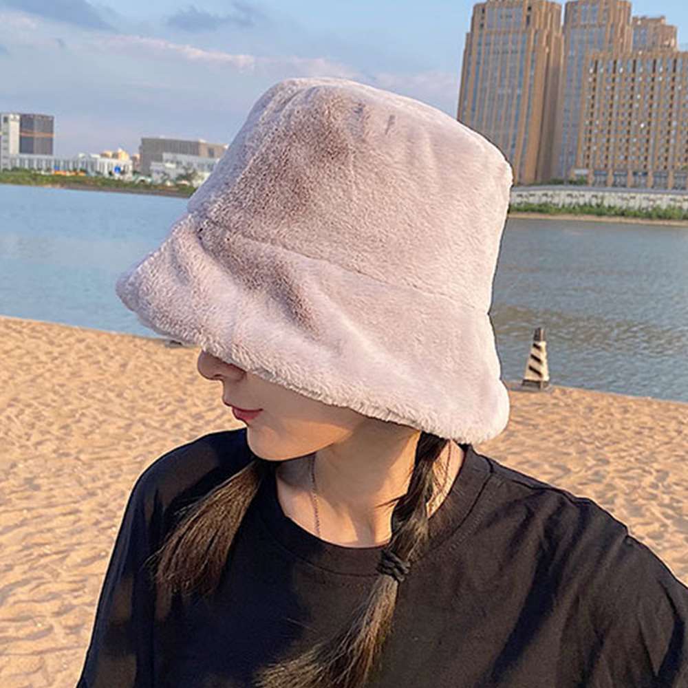 バケット ハット レディース 帽子 ファー ふわふわ 厚手 冬 暖かい 
